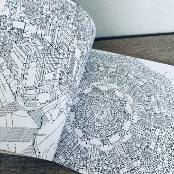 Fantastic Cities Adult Coloring Book - Picture 6 of 9